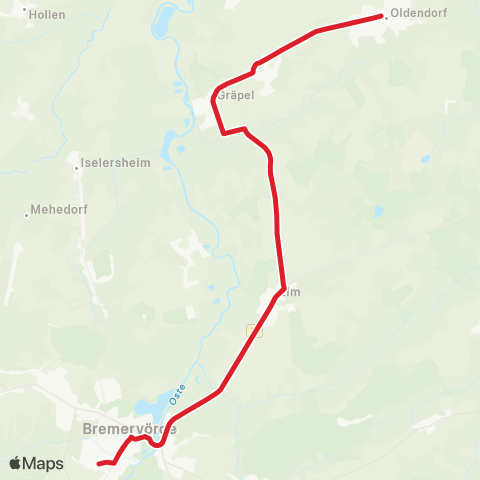 StadtBus/RegionalBus (Umland) Bremervörde - Elm - Oldendorf map