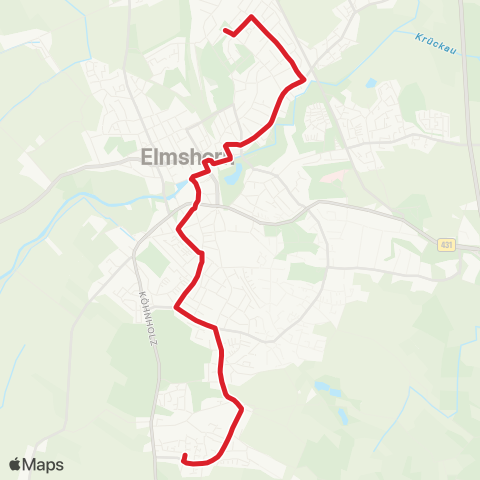 StadtBus/RegionalBus (Umland) Klein Nordende Bauerweg - Bf. Elmshorn - Zeppelinplatz map