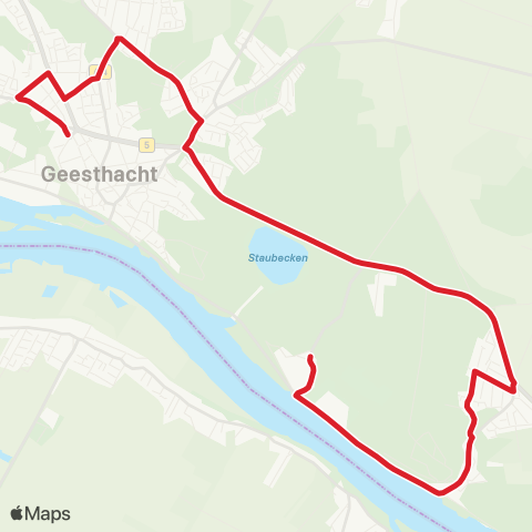 StadtBus/RegionalBus (Umland) Krümmel > Tesperhude > Geesthachter Schulen map
