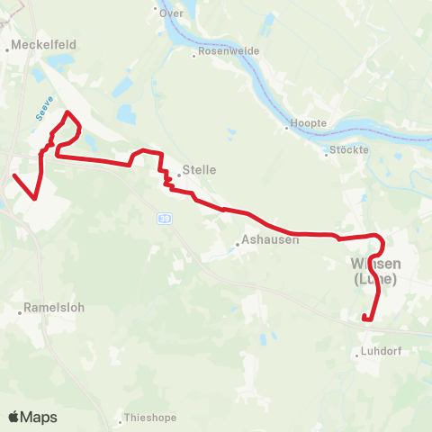 StadtBus/RegionalBus (Umland) Hittfeld - Maschen - Stelle - Winsen map