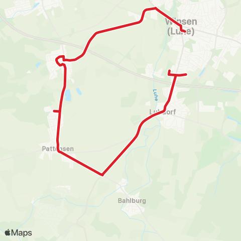 StadtBus/RegionalBus (Umland) Pattensen - Scharmbeck - Winsen map