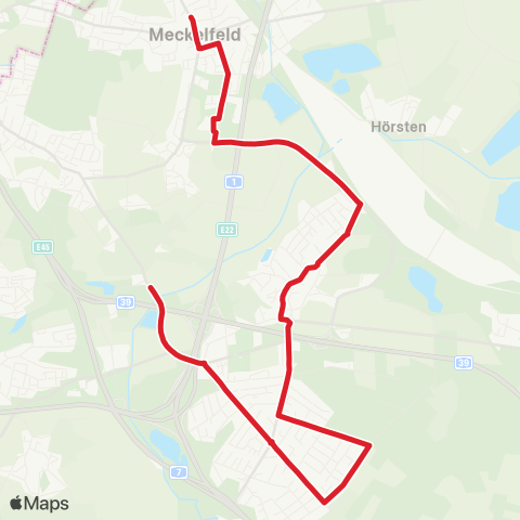 StadtBus/RegionalBus (Hamburg) Hittfeld - Jehrden - Maschen - Meckelfeld map
