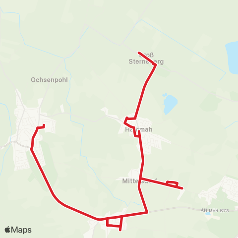 StadtBus/RegionalBus (Umland) Groß Sterneberg > Himmelpforten map