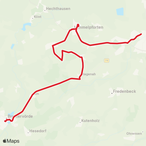 StadtBus/RegionalBus (Umland) Stade> Düdenbüttel - Hagenah - Elm > Bremervörde map
