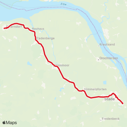 StadtBus/RegionalBus (Umland) Otterndorf > Cadenberge - Hemmoor > Stade map