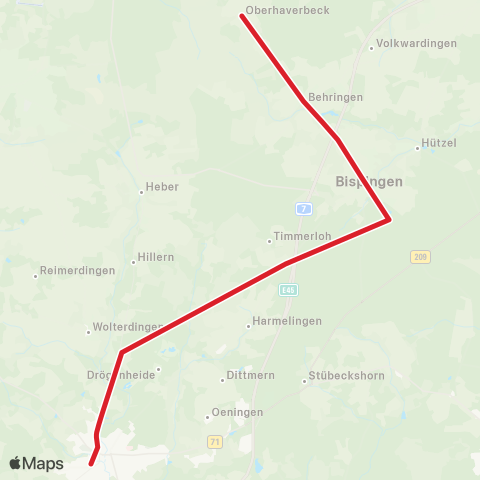 Andere Linien Heide-Shuttle Soltau - Bispingen - Oberhaverbeck - Schneverdingen - Neuenkrichen map