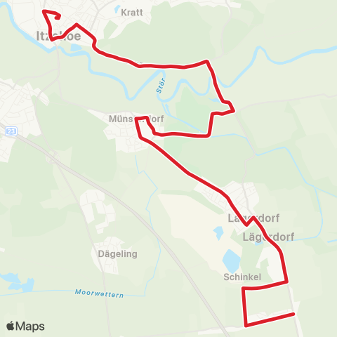 StadtBus/RegionalBus (Umland) Itzehoe > Rethwisch map