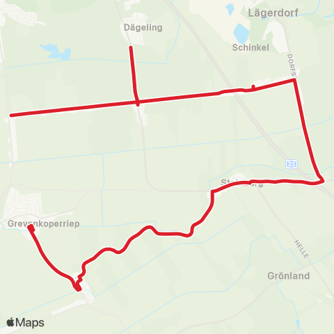 StadtBus/RegionalBus (Umland) Neuenbrook > Krempe map