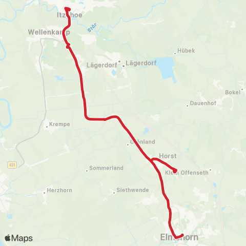 StadtBus/RegionalBus (Umland) Itzehoe, Zob > Horst > Elmshorn map