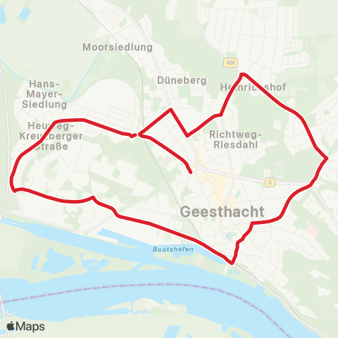 StadtBus/RegionalBus (Umland) Geesthacht, AM Moor > Geesthachter Schulen map
