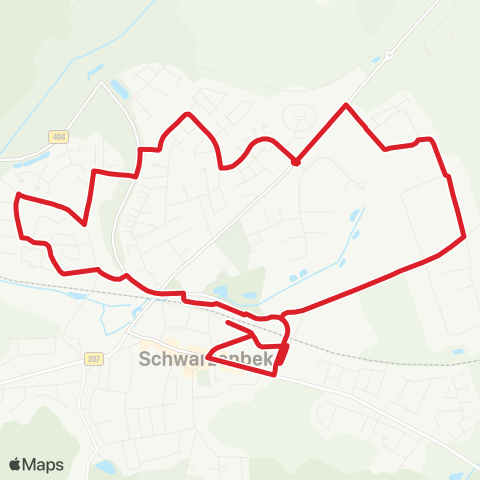 StadtBus/RegionalBus (Umland) Bf. Schwarzenbek > Lupus-Park > Mühlenkamp > Blinde Koppel > Bf. Schwarzenbek map
