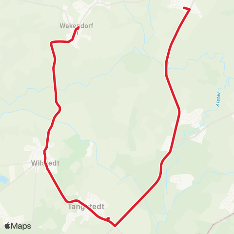 StadtBus/RegionalBus (Umland) Wakendorf II > Tangstedt > Nahe map