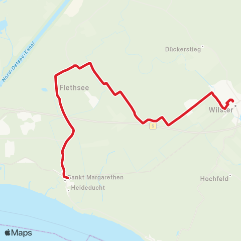 StadtBus/RegionalBus (Umland) Wilster > Nortorf - Ecklak > St. Margarethen map