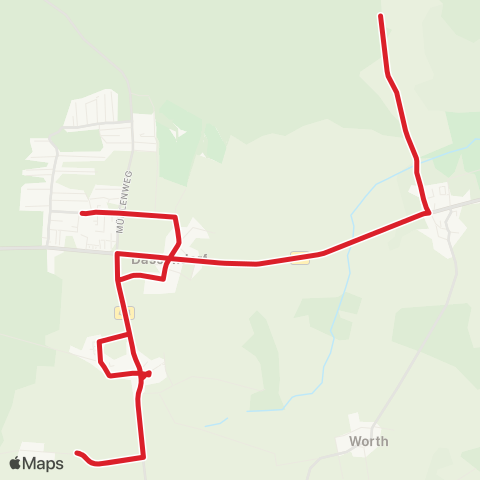 StadtBus/RegionalBus (Umland) Brunstorf > Hohenhorn > Dassendorf map