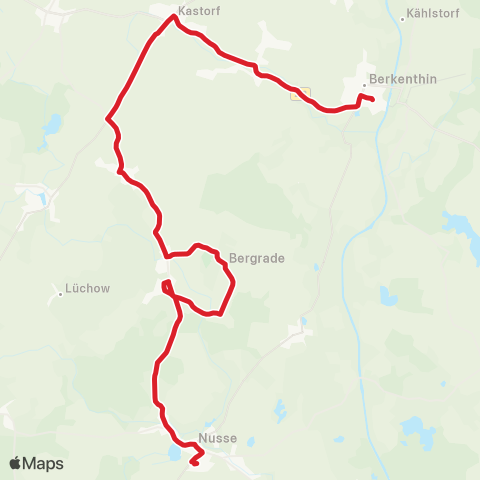 StadtBus/RegionalBus (Umland) Koberg >Nusse >Ratzeburg map