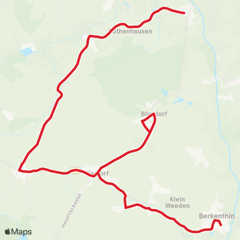 StadtBus/RegionalBus (Umland) Kronsforde > Berkenthin > Ratzeburg map