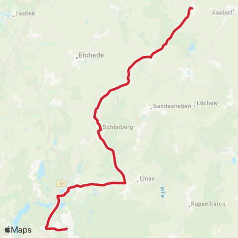 StadtBus/RegionalBus (Umland) Siebenbäumen > Schönberg > Trittau map