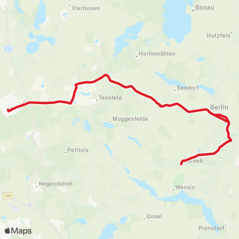 StadtBus/RegionalBus (Umland) Schlamersdorf > Seedorf > Trappenkamp map