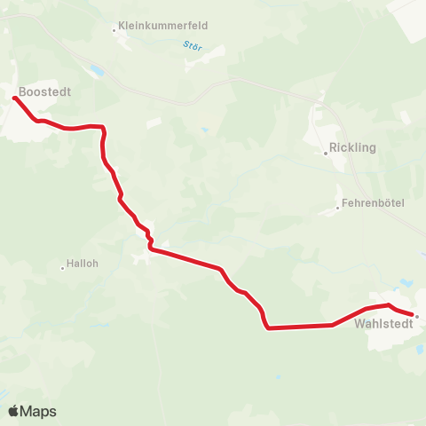 StadtBus/RegionalBus (Umland) Wahlstedt > Heidmühlen > Boostedt map