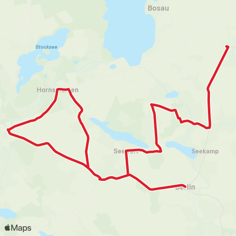 StadtBus/RegionalBus (Umland) Schlamersdorf > Berlin > Seedorf > Hutzfeld map