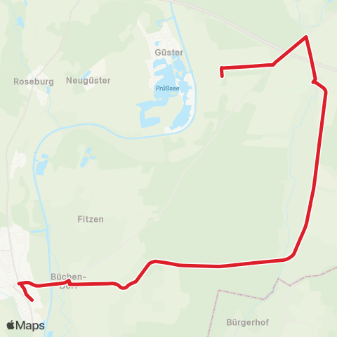 StadtBus/RegionalBus (Umland) Göttin >Langenlehsten >Büchen map