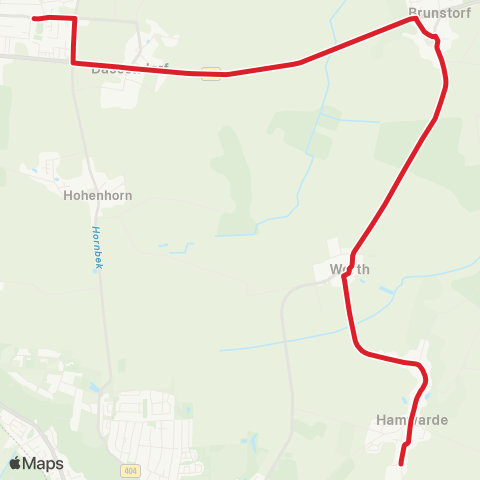 StadtBus/RegionalBus (Umland) Hamwarde>Dassendorf map