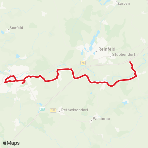 StadtBus/RegionalBus (Umland) Bad Oldesloe >Benstaben >Groß Wesenberg map
