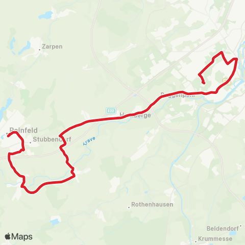 StadtBus/RegionalBus (Umland) Reinfeld > Klein Wesenberg - Groß Wesenberg >Lübeck map