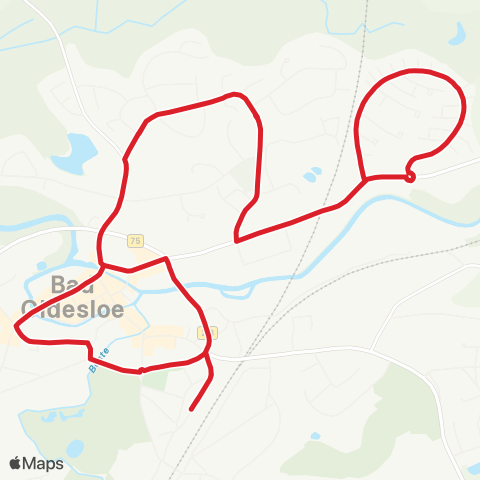 StadtBus/RegionalBus (Umland) Stadtverkehr Bad Oldesloe > Linie 1 map