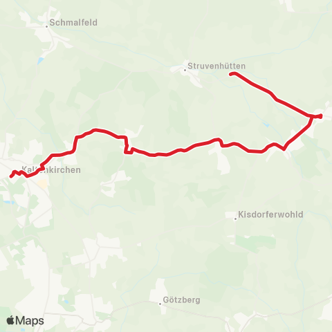 StadtBus/RegionalBus (Umland) Kaltenkirchen > Kisdorf - Sievershütten >Oering map