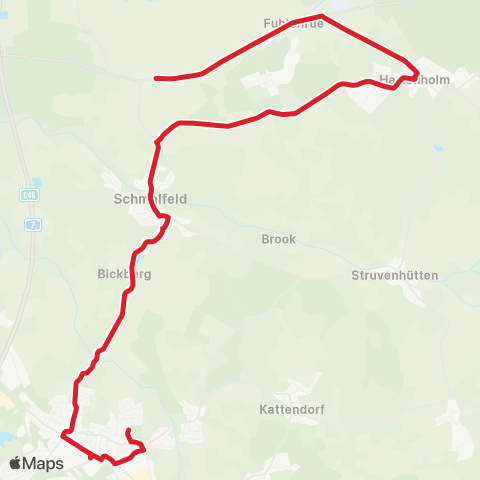 StadtBus/RegionalBus (Umland) Kaltenkirchen >Schmalfeld >Hasenmoor map