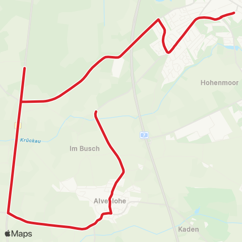 StadtBus/RegionalBus (Umland) Kaltenkirchen > Langeln >Alveslohe map