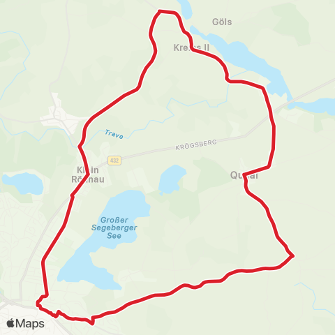 StadtBus/RegionalBus (Umland) Bad Segeberg > Schieren > Göls map