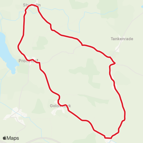 StadtBus/RegionalBus (Umland) Goldenbek > Reinsbek - Pronstorf - (Bad Segeberg) > Goldenbek > Struckdorf map