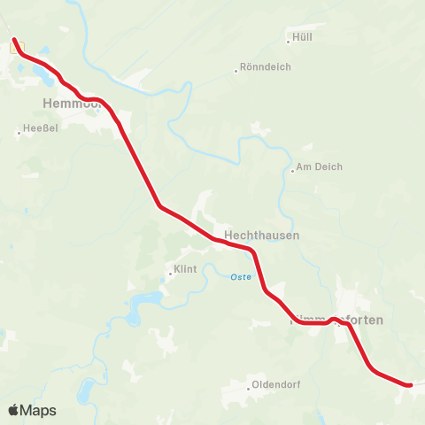 StadtBus/RegionalBus (Umland) Althemmoor > Hechthausen - Himmelpforten - Stade > Finkenwerder map