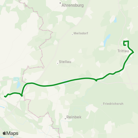 HVV XpressBus Billstedt > Witzhave > Grande > Trittau, Famila map