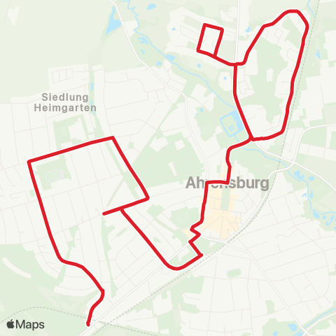 NachtBus Ahrensburg West > Bf. Ahrensburg > Gartenholz > Bf. Ahrensburg > Ahrensburg West map