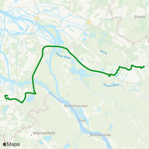 HVV XpressBus Harburg Rathaus > Bf. Harburg > Nettelnburg > Bf. Bergedorf map