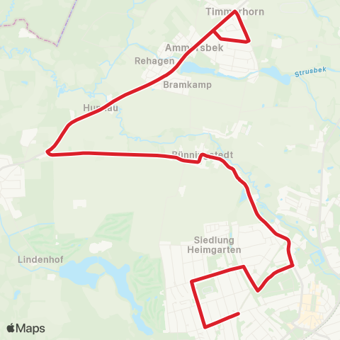 StadtBus/RegionalBus (Hamburg) Hoisbüttel / Bünningstedt > Timmerhorn > Ahrensburger Schulen map