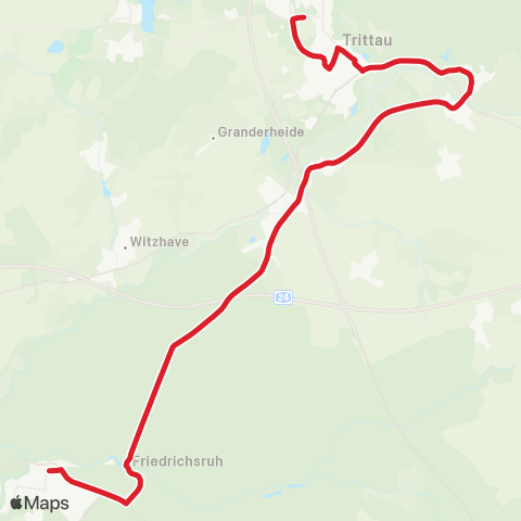 StadtBus/RegionalBus (Hamburg) Trittau > Kuddewörde > Friedrichsruh > Aumühle map