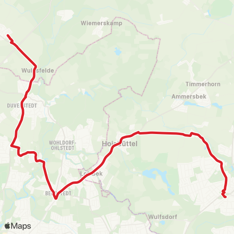 StadtBus/RegionalBus (Hamburg) Bf. Ahrensburg > %Ubhoisbüttel > Bergstedt > Duvenstedt > Tangstedt (Od) map