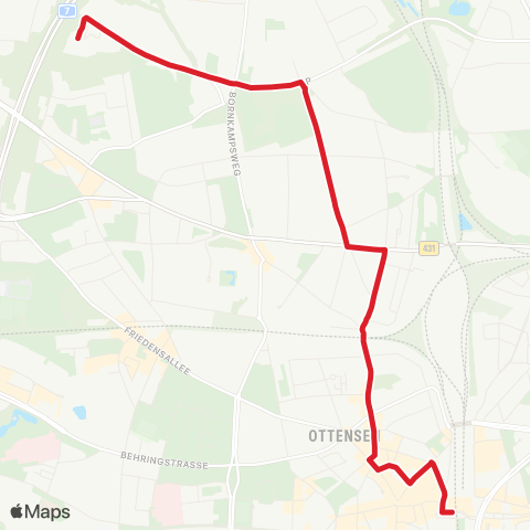 StadtBus/RegionalBus (Hamburg) Pflegezentrum Lutherpark - Ottensen - Bf. Altona map