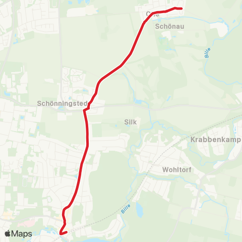 StadtBus/RegionalBus (Hamburg) Reinbek > Schönningstedt > Ohe map