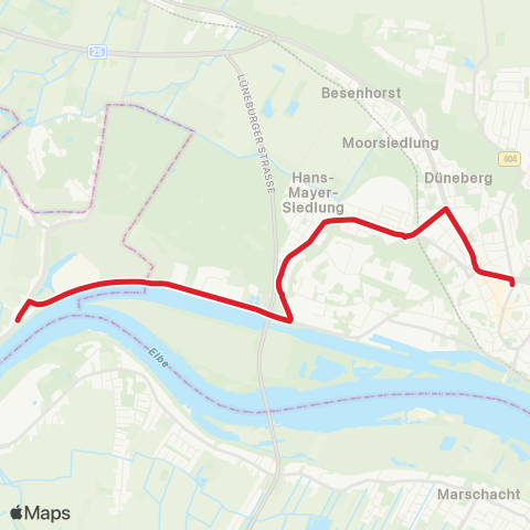 StadtBus/RegionalBus (Hamburg) Altengamme > Geesthacht, Zob > Geesthacht, Gewerbegebiet Mercatorstr. map