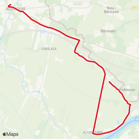 StadtBus/RegionalBus (Hamburg) Bf. Bergedorf > Speckenweg > Altengamme map