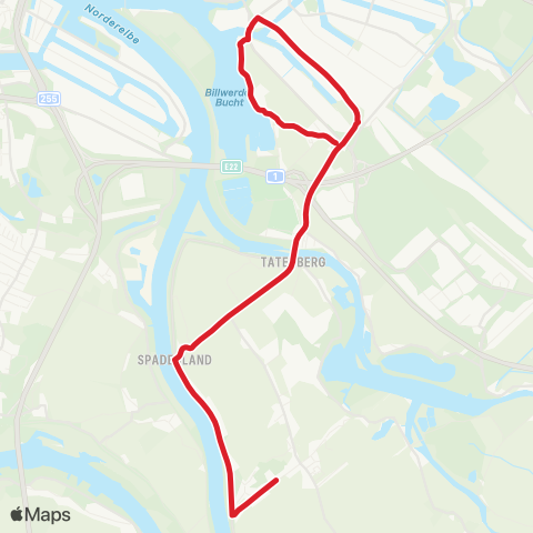 StadtBus/RegionalBus (Hamburg) Moorfleet > Schule Ochsenwerder map