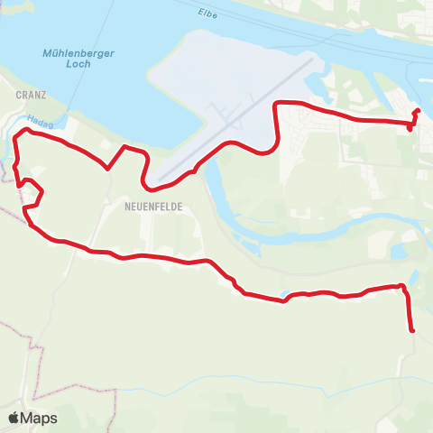 StadtBus/RegionalBus (Umland) Finkenwerder Fähre > Hohenwisch (Kehre) map
