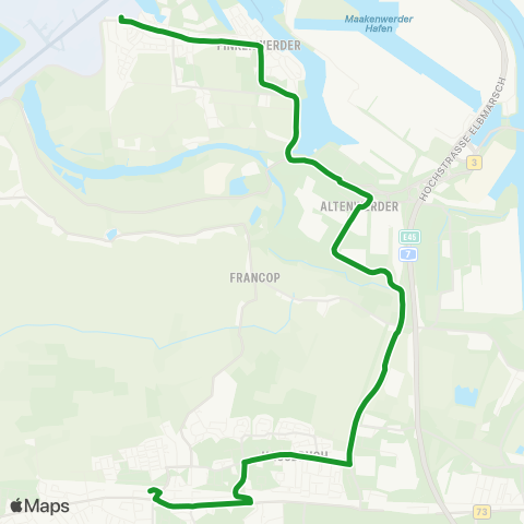 HVV XpressBus Neugraben > Neuwiedenthal > Finkenwerder map