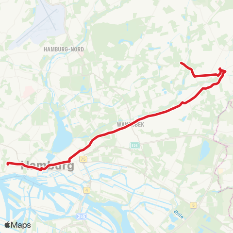 NachtBus St. Pauli > Wandsbek > Rahlstedt > Großlohe map