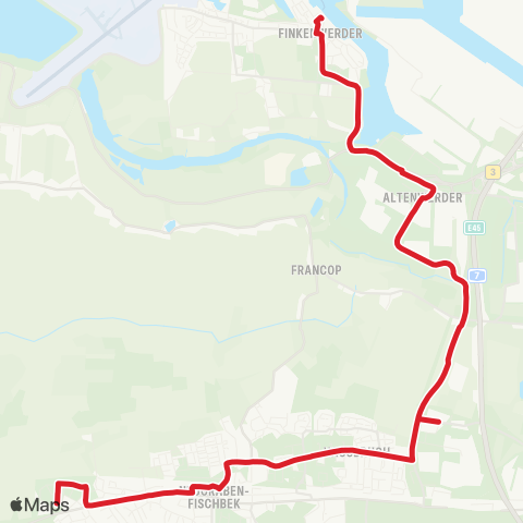 StadtBus/RegionalBus (Hamburg) Finkenwerder > Neugraben > Neckersstücken map